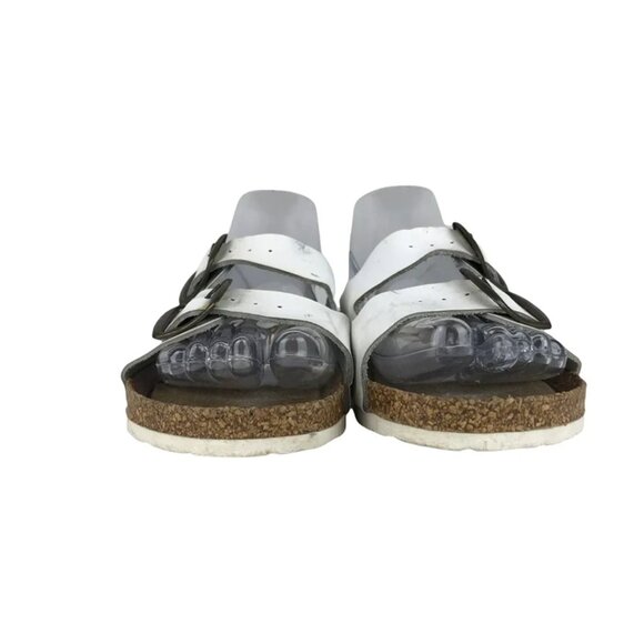 Euro‎ Trekkers Womens White Brown Adjustable Strap Slip On Slide Sandals Sz US 7 - Picture 3 of 9